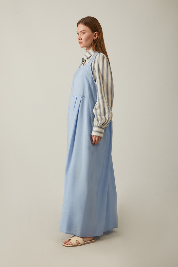 Pleated Modal Pinafore Baby Blue  - 5