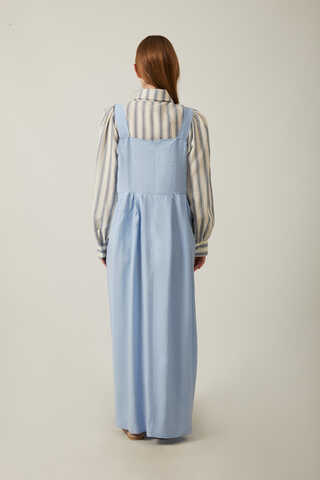 Pleated Modal Pinafore Baby Blue  - 11