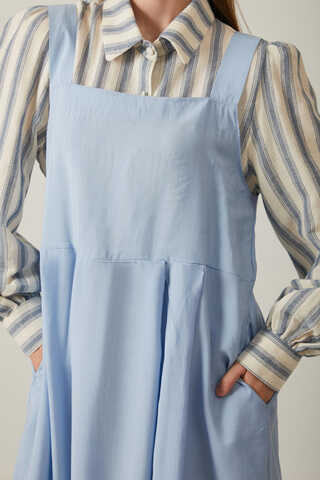 Pleated Modal Pinafore Baby Blue  - 9