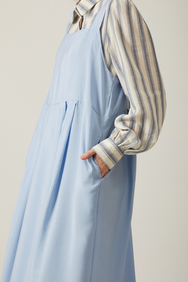 Pleated Modal Pinafore Baby Blue  - 6