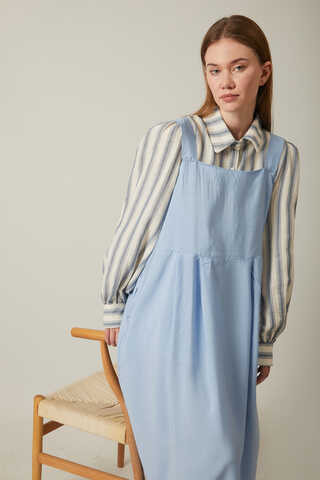 Pleated Modal Pinafore Baby Blue  - 7
