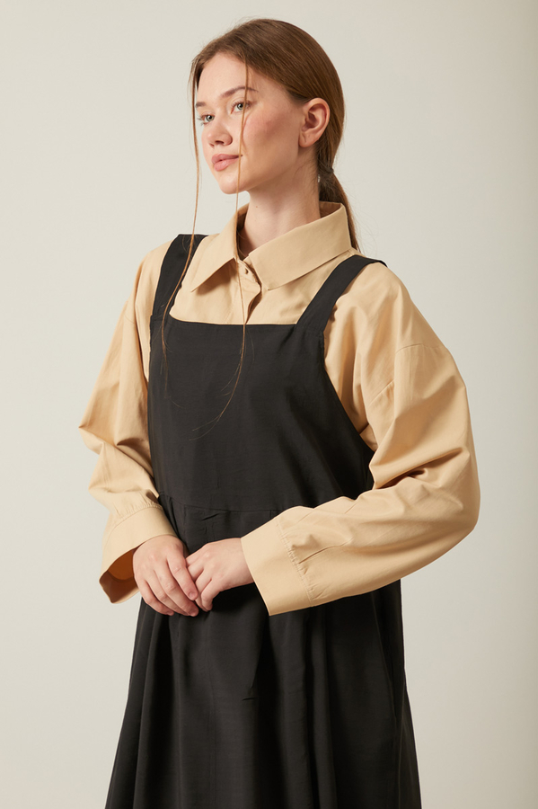 Pleated Modal Pinafore Black - 11