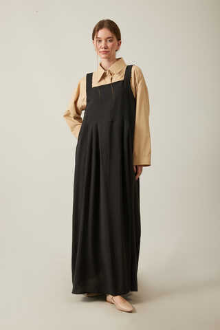 Pleated Modal Pinafore Black - 7