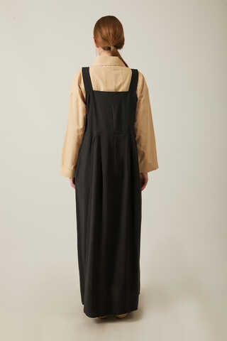 Pleated Modal Pinafore Black - 12