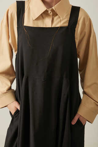 Pleated Modal Pinafore Black - 3