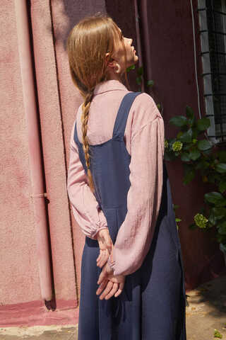 Pleated Modal Pinafore Navy Blue - 5