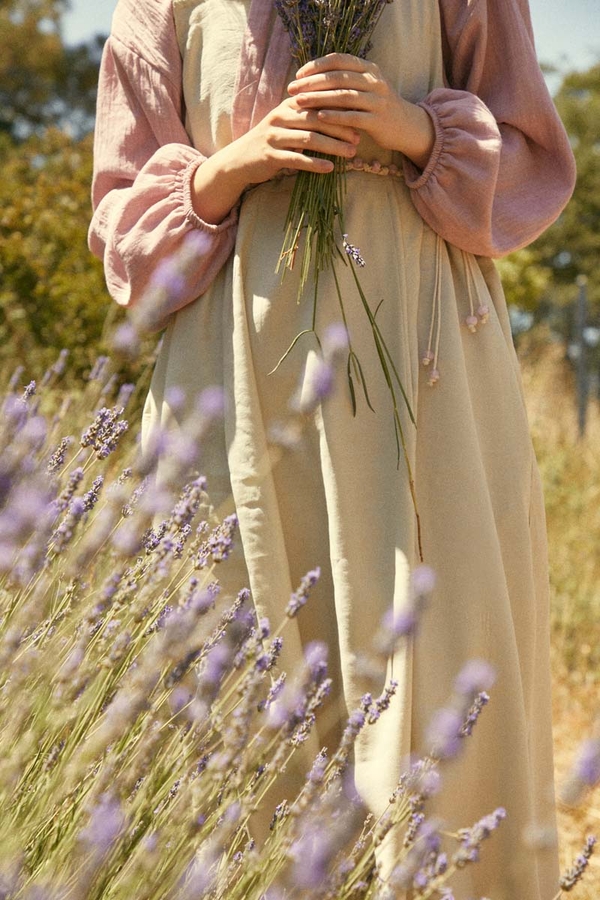 Pleated Modal Pinafore Stone - 4