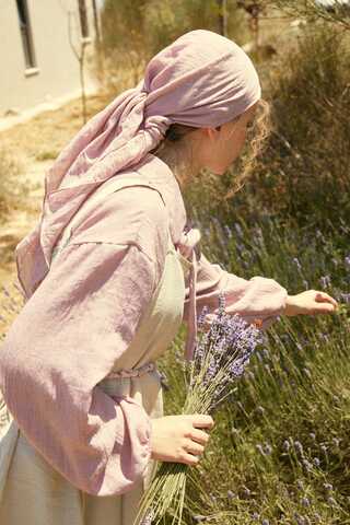 Pleated Modal Pinafore Stone - 7