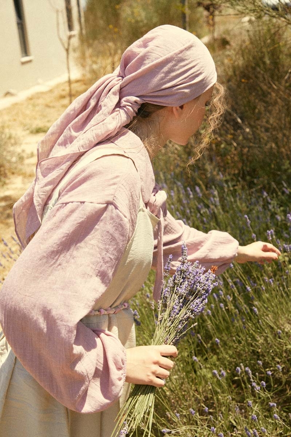 Pleated Modal Pinafore Stone - 7