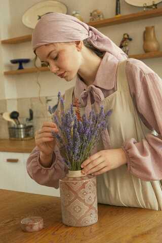 Pleated Modal Pinafore Stone - 6