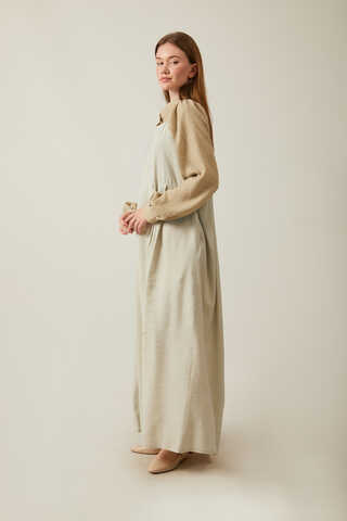 Pleated Modal Pinafore Stone - 23