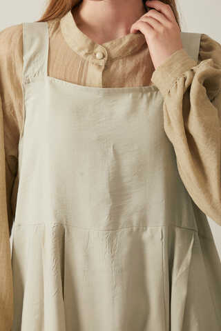 Pleated Modal Pinafore Stone - 12