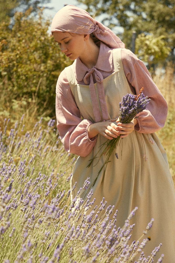 Pleated Modal Pinafore Stone - 2