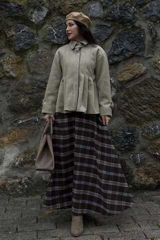 Pleated Short Coat Stone - 4