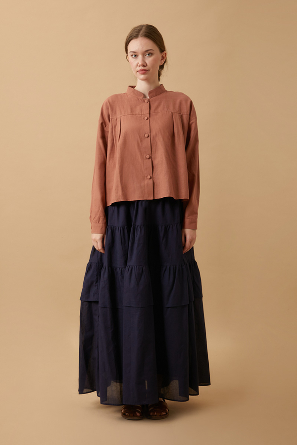Pleated Short Shirt Dusty Rose - 2