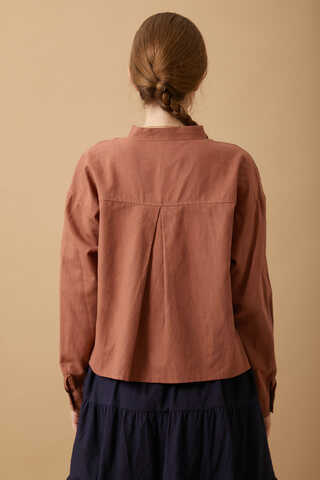 Pleated Short Shirt Dusty Rose - 8