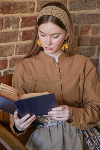 Pleated Short Shirt Tan - 4