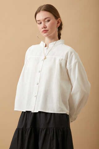 Pleated Short Shirt White - 3