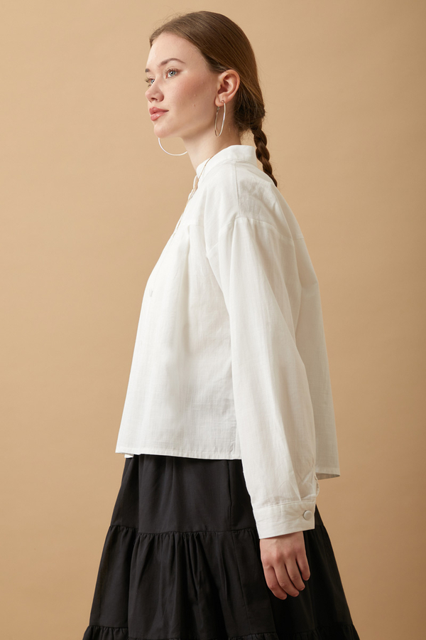 Pleated Short Shirt White - 6