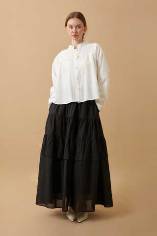 Pleated Short Shirt White - 1