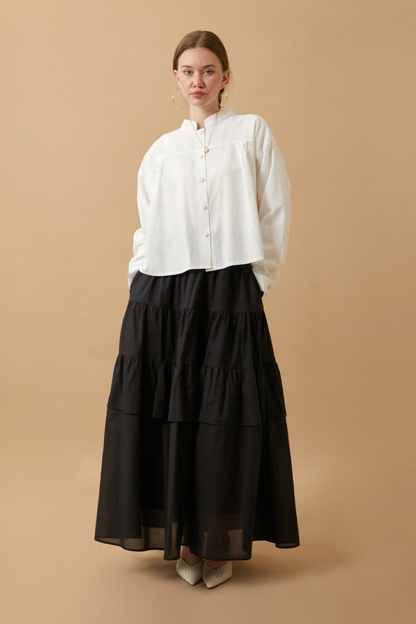 Pleated Short Shirt White - 1