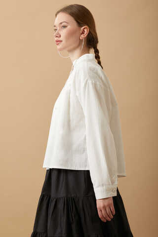 Pleated Short Shirt White - 6