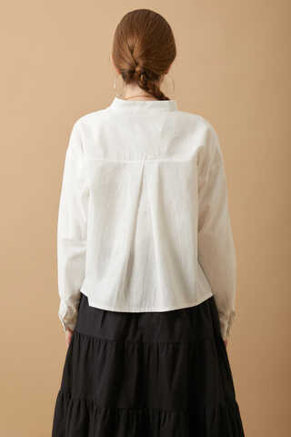 Pleated Short Shirt White - 8
