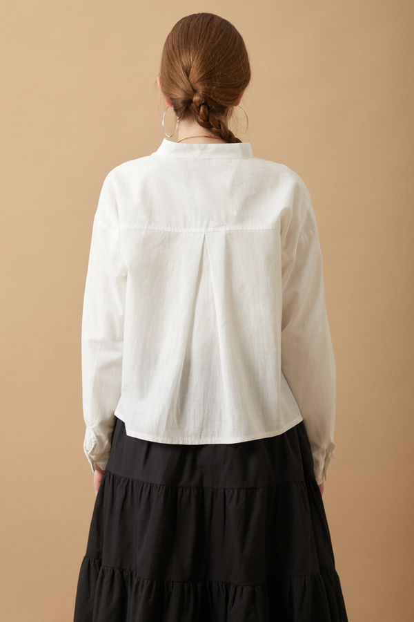 Pleated Short Shirt White - 8