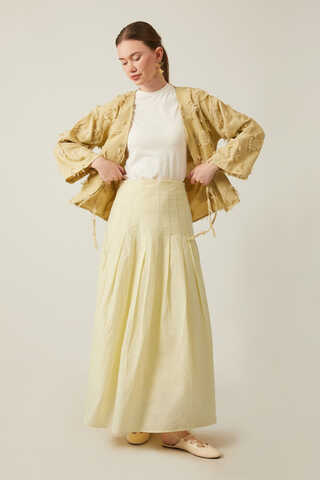 Pleated Skirt Butter Yellow - 1
