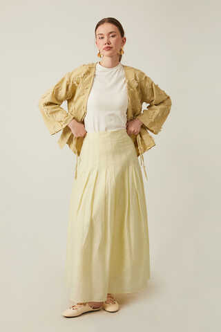 Pleated Skirt Butter Yellow - 2
