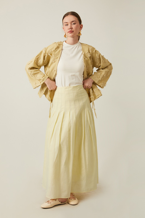 Pleated Skirt Butter Yellow - 2