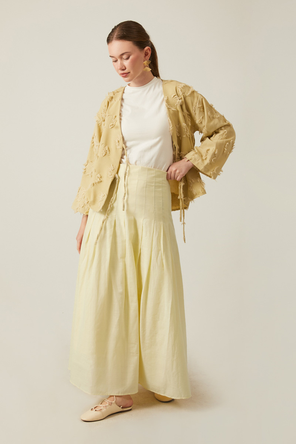 Pleated Skirt Butter Yellow - 4