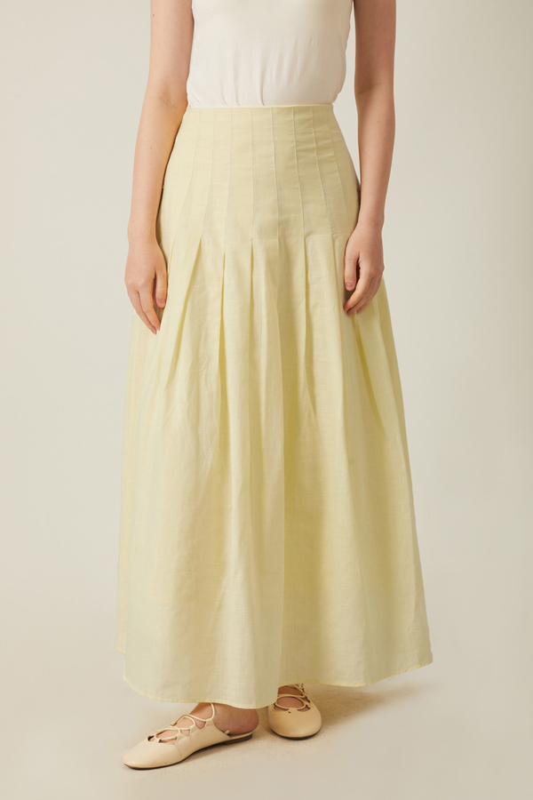 Pleated Skirt Butter Yellow - 6