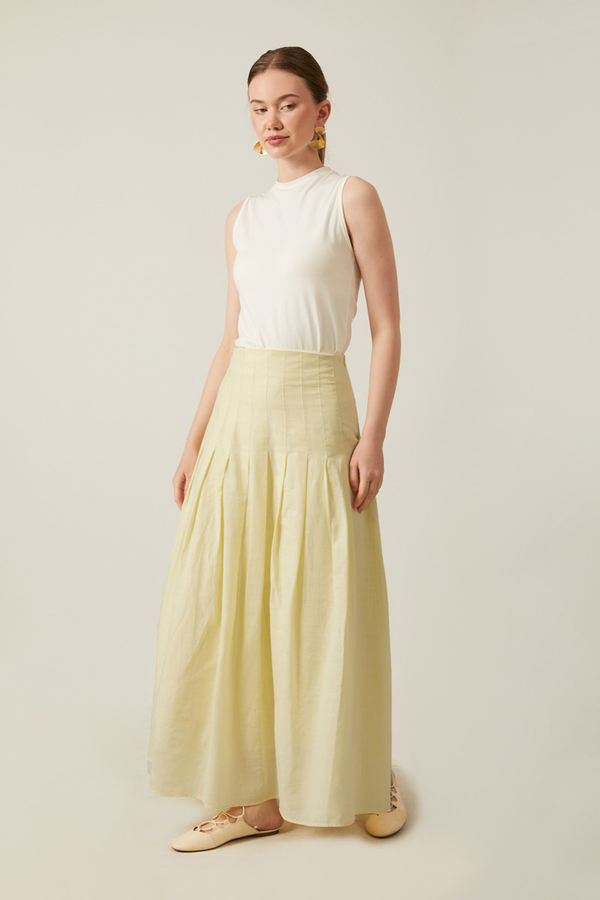 Pleated Skirt Butter Yellow - 7