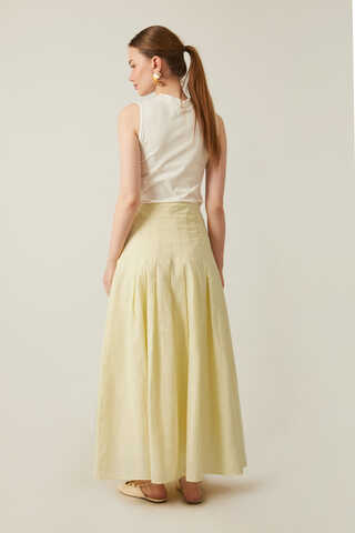 Pleated Skirt Butter Yellow - 8
