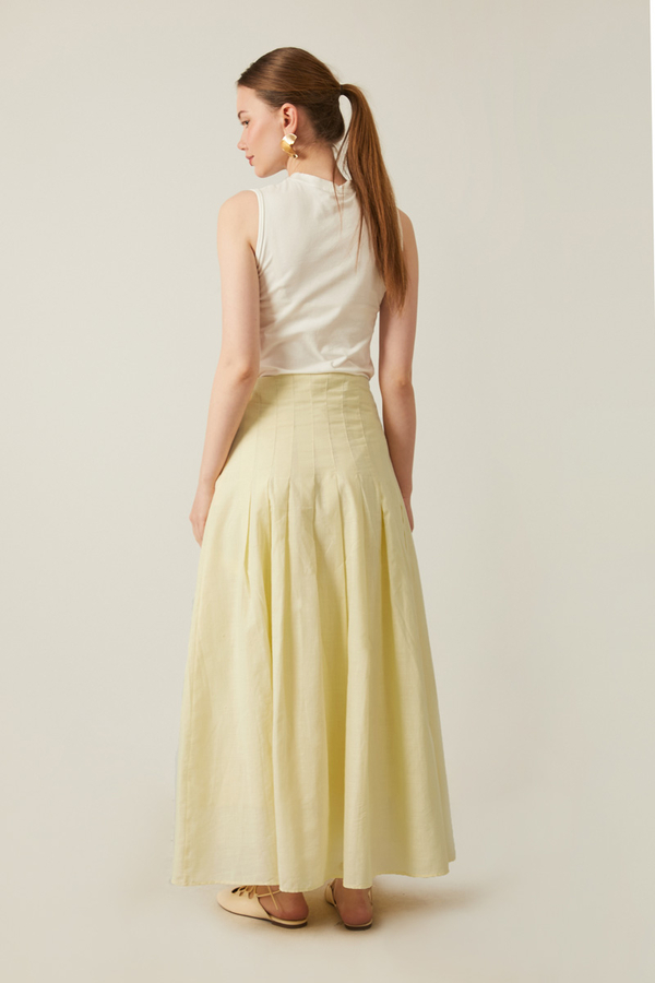 Pleated Skirt Butter Yellow - 8