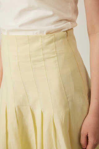 Pleated Skirt Butter Yellow - 3