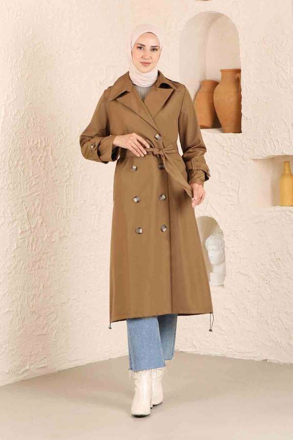 Pleated Skirt Trench Tan - 2