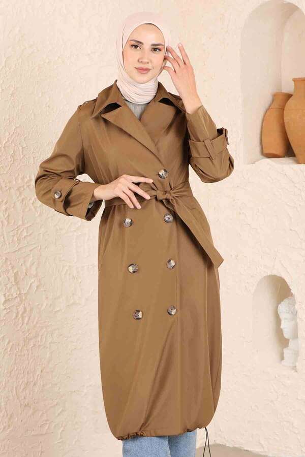 Pleated Skirt Trench Tan - 3