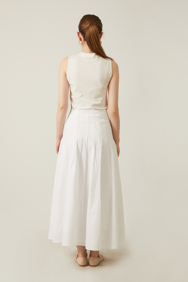 Pile Detaylı Etek Beyaz - 6