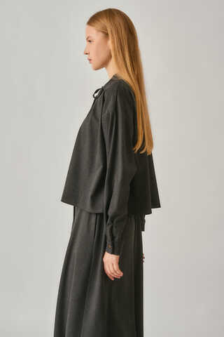 Pleated Stitch Shirt Anthracite - 7