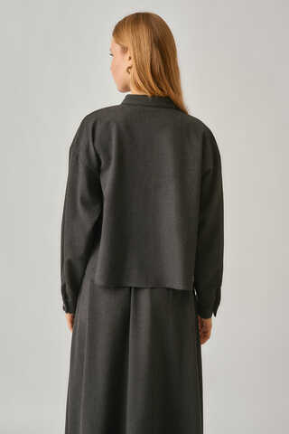 Pleated Stitch Shirt Anthracite - 8