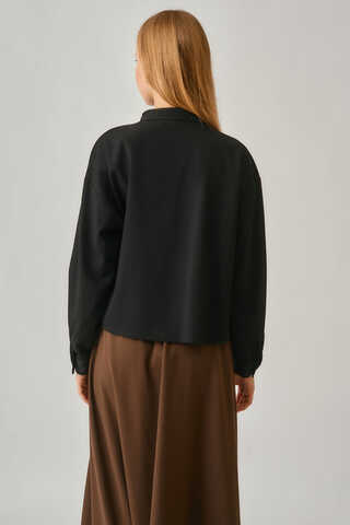 Pleated Stitch Shirt Black - 8