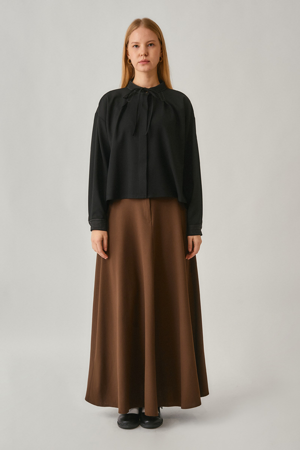 Pleated Stitch Shirt Black - 1