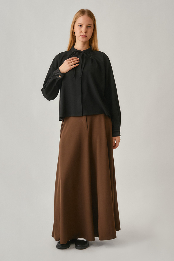 Pleated Stitch Shirt Black - 4