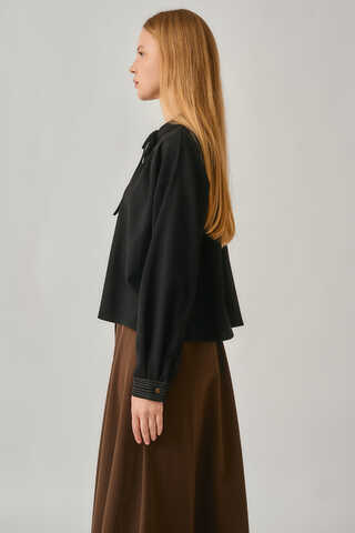 Pleated Stitch Shirt Black - 6