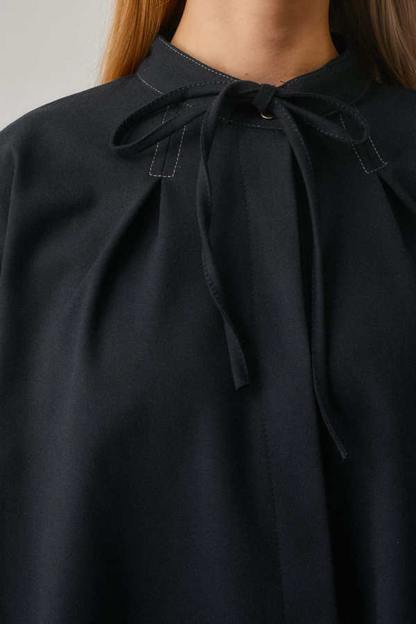 Pleated Stitch Shirt Navy - 5