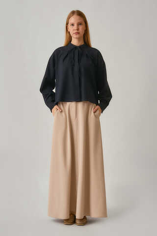 Pleated Stitch Shirt Navy - 2