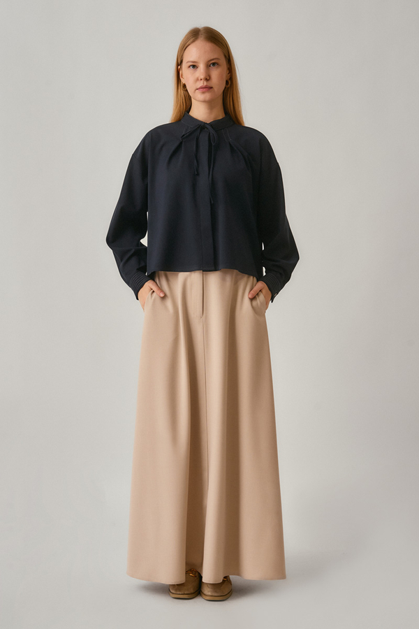 Pleated Stitch Shirt Navy - 2