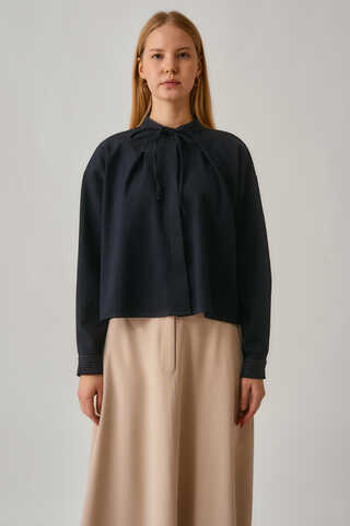 Pleated Stitch Shirt Navy - 6